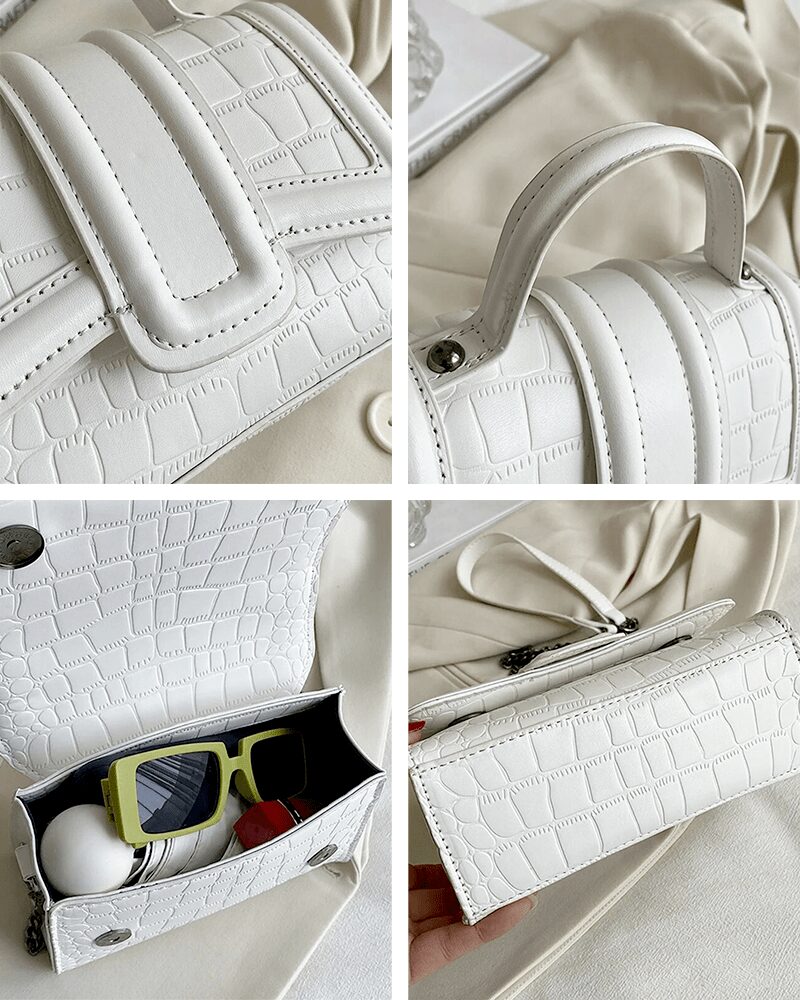 Everly sac à main blanc - Vue sous différents angles.
