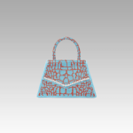 Sac à main Ophélie bicolore bleu rouge - Accessoire tendance avec motif crocodile et strass pour femmes chez Izamel.