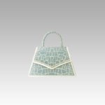 Sac à main Ophélie bleu - Accessoire tendance avec motif crocodile et strass pour femmes chez Izamel.