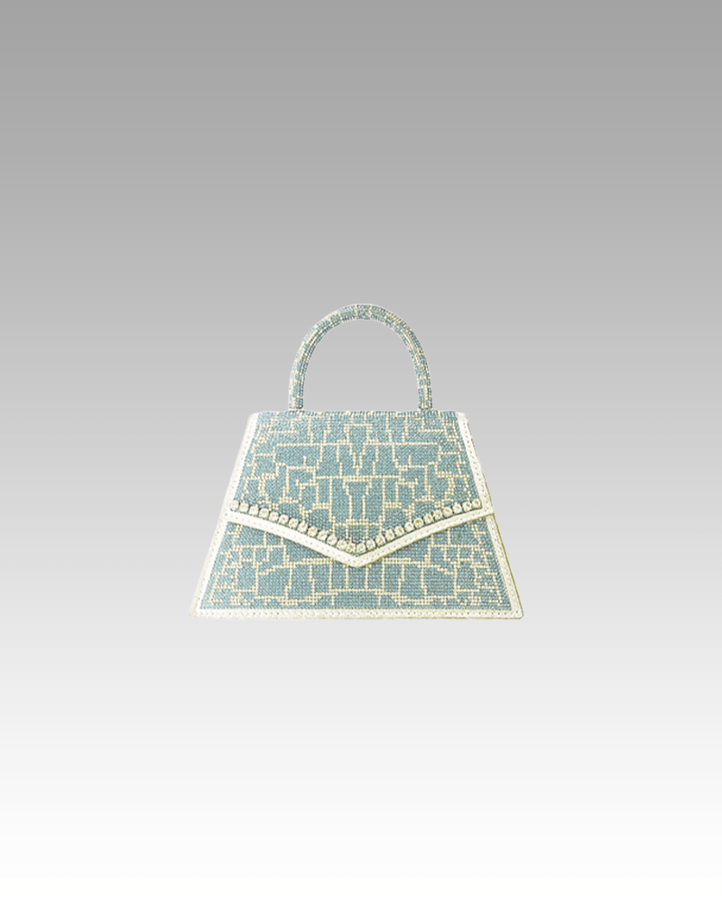 Sac à main Ophélie bleu - Accessoire tendance avec motif crocodile et strass pour femmes chez Izamel.