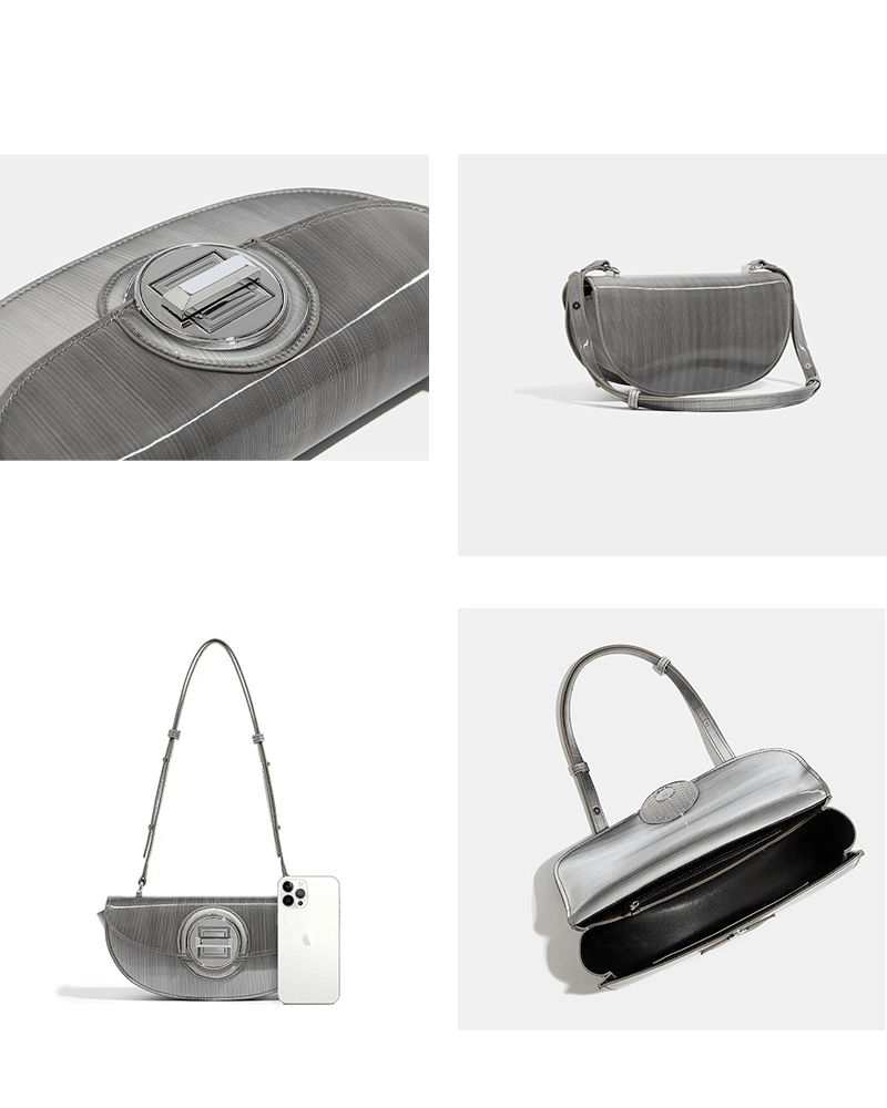 Sac à main épaule Victoria gris - Présentation détaillée sous multiples angles pour une appréciation complète de son style tendance.