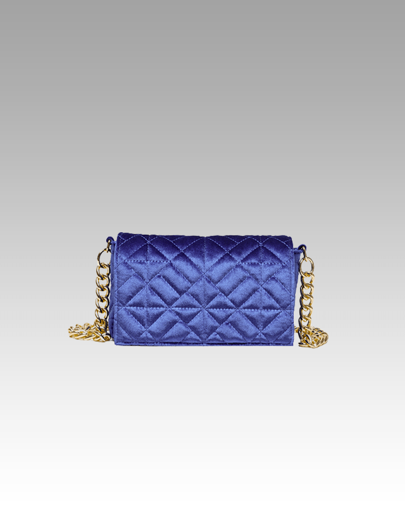 Sac à main en velours bleu pour femmes - Cristina - Boutique Izamel Fashion.