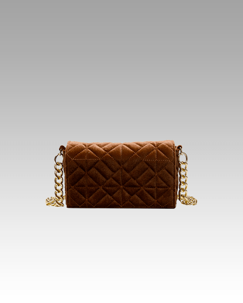 Sac à main en velours marron pour femmes de la boutique Izamel - Cristina.