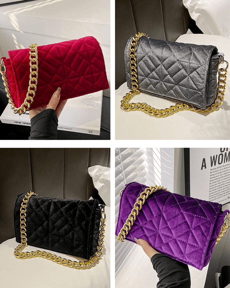 Sac à main en velours aux multiples couleurs variées - Cristina - Boutique Izamel Fashion.