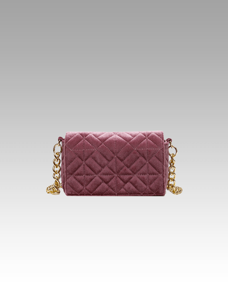 Sac à main en velours rose pour femmes - Cristina - Boutique Izamel Fashion.