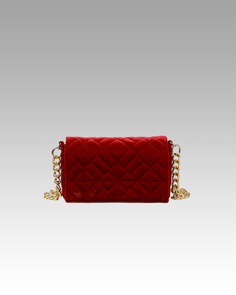 Sac à main en velours rouge pour femmes de la boutique Izamel - Cristina.