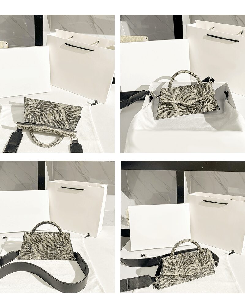 Sac à main zèbre Tracy - Multiple angles - Izamel.