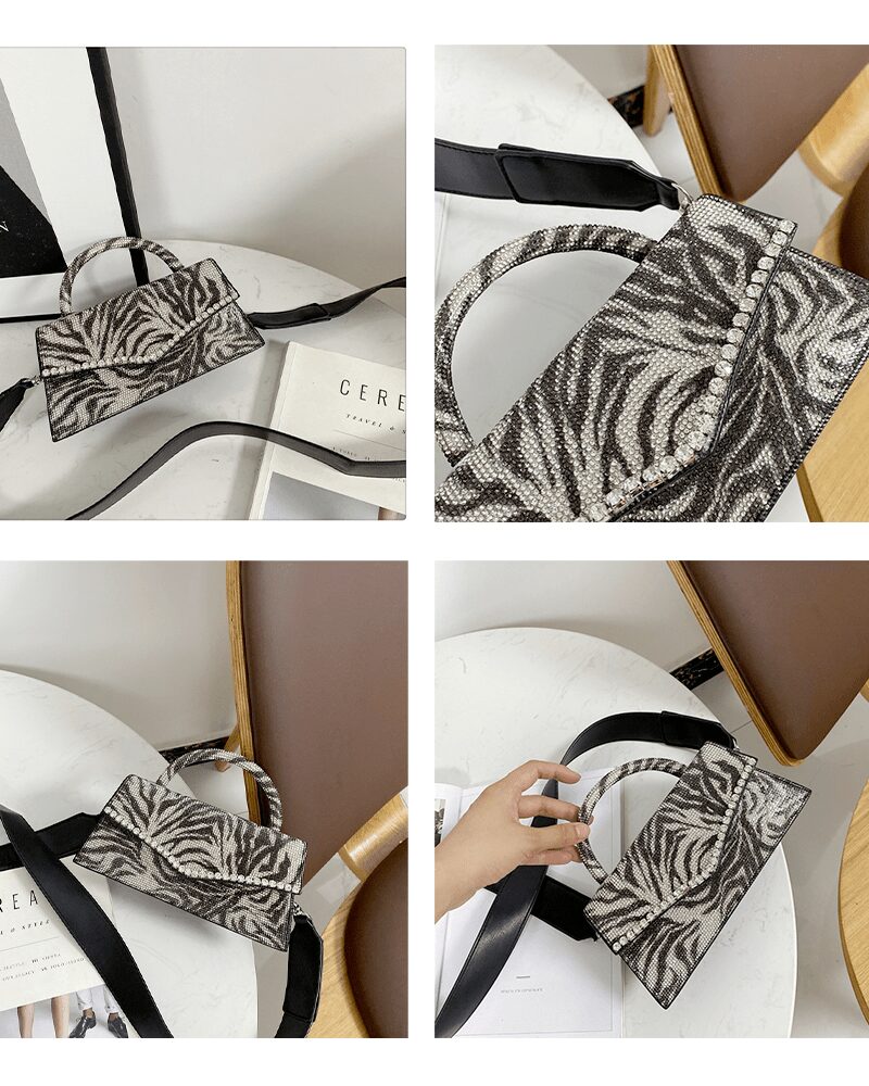 Sac à main zèbre Tracy - Vignette multiple angles - Izamel.