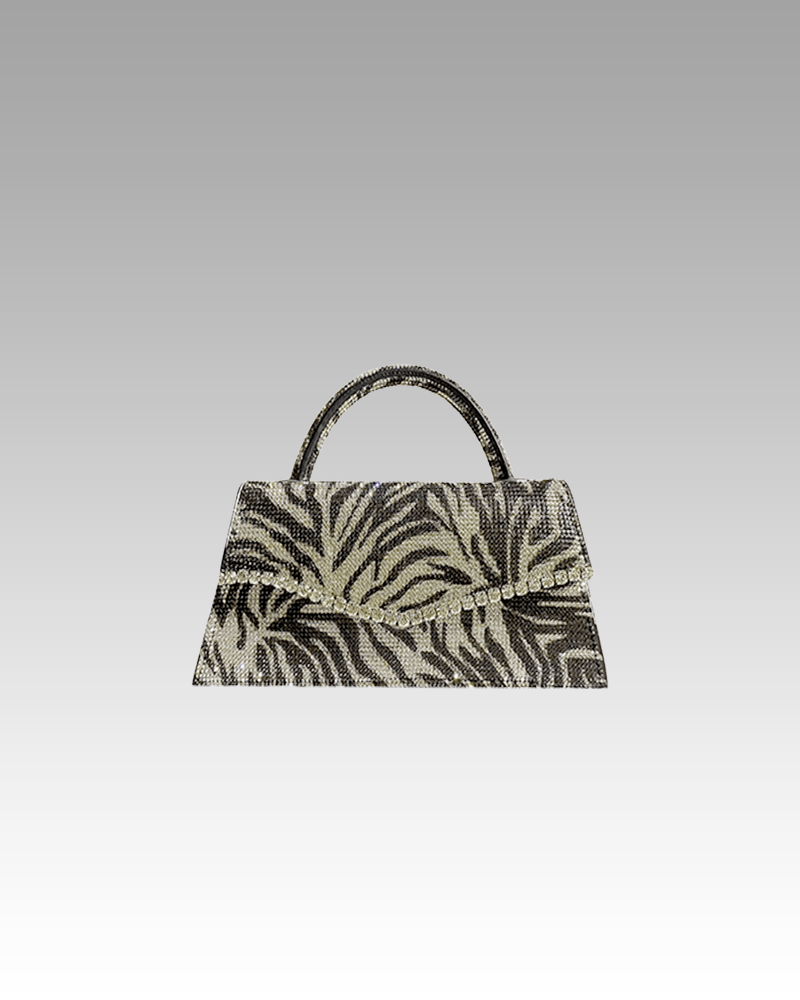 Sac à main Tracy effet zèbre orné de strass pour femmes - Tracy - Boutique Izamel.