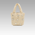 Sac à main Tyler beige avec strass pour femmes - Boutique Izamel.