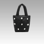 Sac fourre-tout Tyler noir incrusté de strass pour femmes - Izamel Boutique.