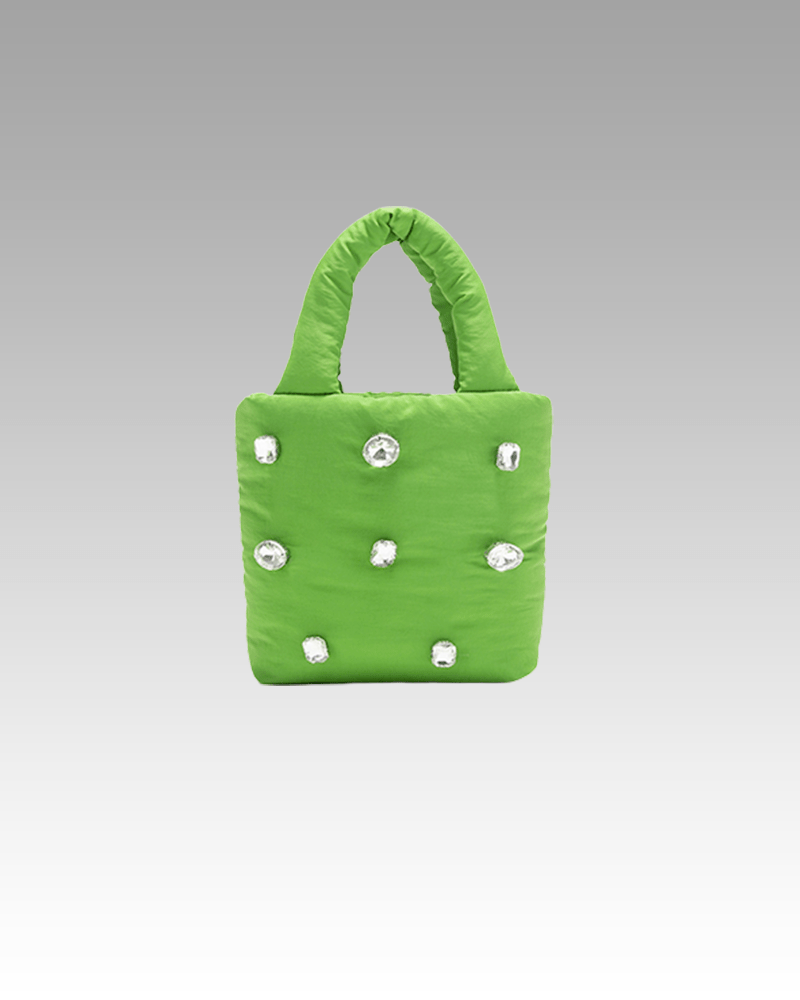 Sac à main Tyler vert avec strass pour femmes - Boutique Izamel.