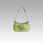 Sac à main Manel d'épaule en velours vers et bleu pour femmes - Boutique Izamel.