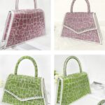 Explorez la palette de couleurs de l'Ophélie, le sac à main aux multiples teintes, capturé sous différents angles pour une vue complète, disponible chez Izamel.