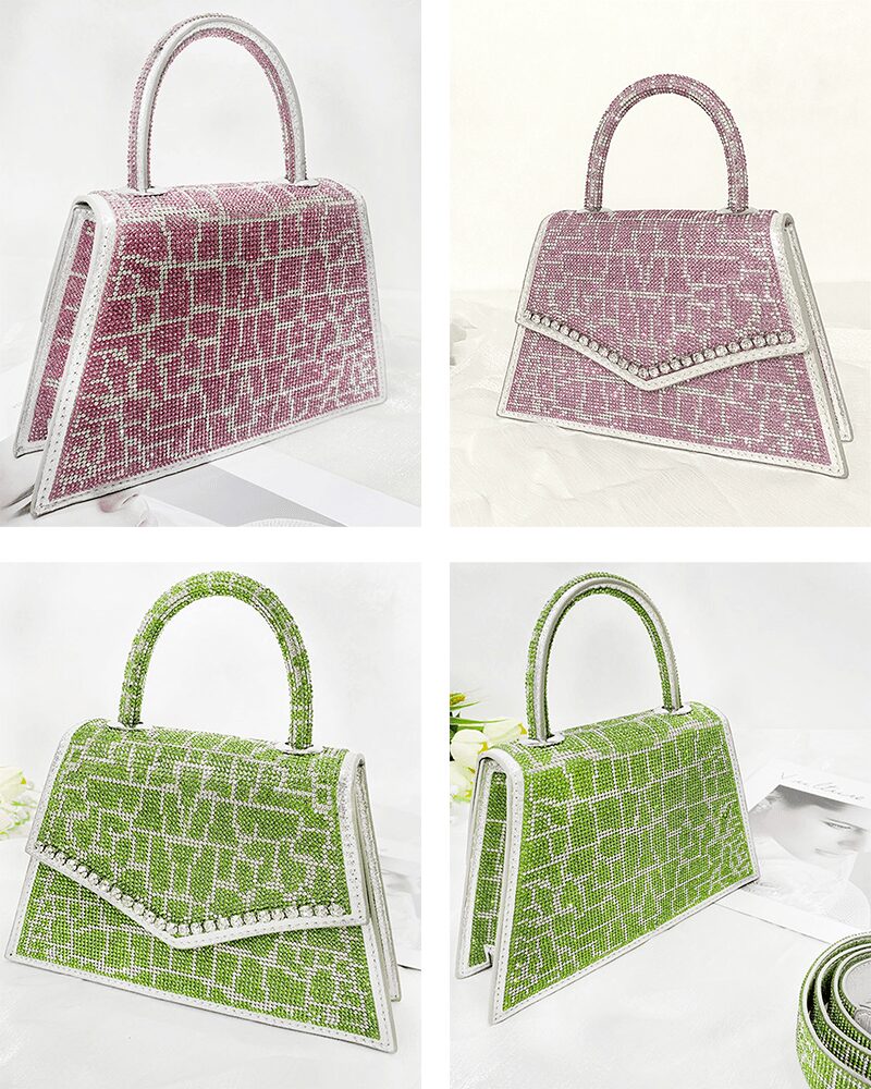 Explorez la palette de couleurs de l'Ophélie, le sac à main aux multiples teintes, capturé sous différents angles pour une vue complète, disponible chez Izamel.
