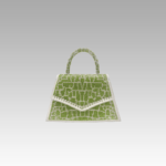 Sac à main Ophélie vert - Accessoire tendance avec motif crocodile et strass pour femmes chez Izamel.
