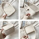 Découvrez la splendeur du sac à main blanc Shay sous différents angles - un accessoire polyvalent qui sublime chaque tenue.