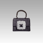 Elise Sac à Main Velours Noir Strass - Accessoire Chic pour Femmes dans la Boutique Izamel.