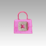 Elise Sac à Main Velours Rose Strass - Accessoire Chic pour Femmes dans la Boutique Izamel