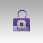 Sac à Main Elise Velours Violet Strass - Accessoire Chic pour Femmes dans la Boutique Izamel.