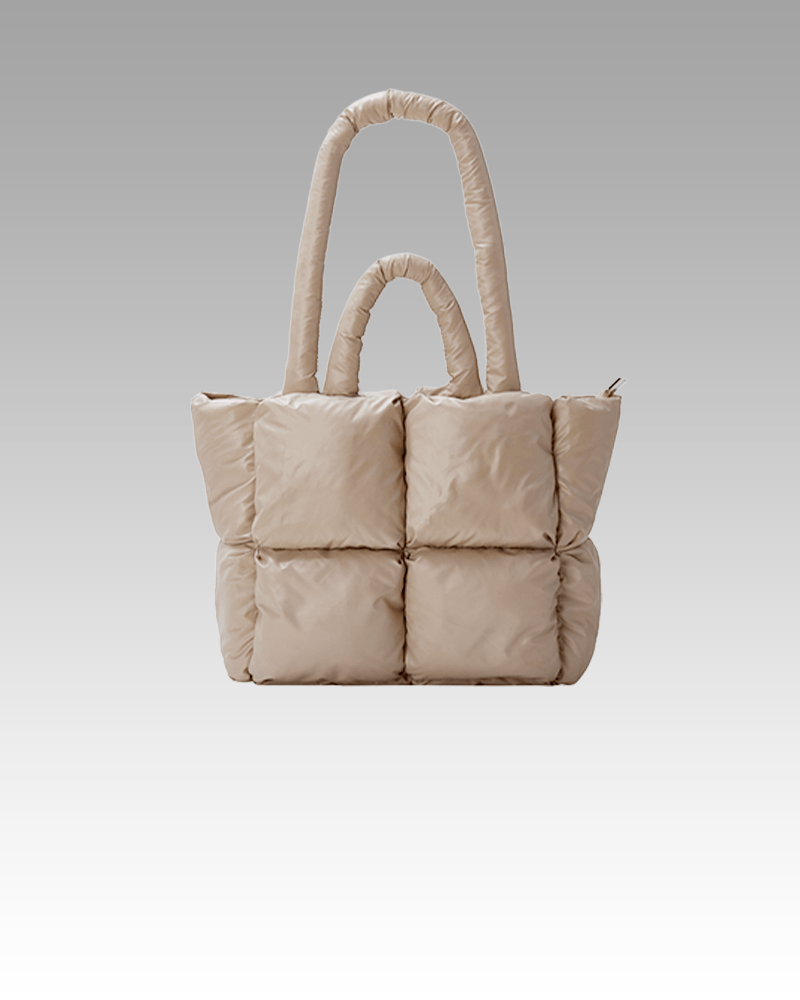 Sac à main matelassé crème Rachel - Accessoire tendance pour femmes chez Izamel.
