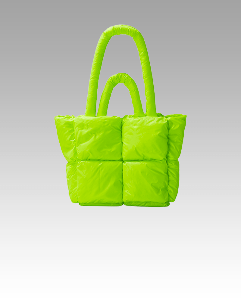 Sac à main matelassé vert fluo Rachel - Accessoire tendance pour femmes chez Izamel.