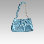 Siham sac à main d'épaule plissé bleu - Accessoire chic dans la Boutique Izamel pour femmes.