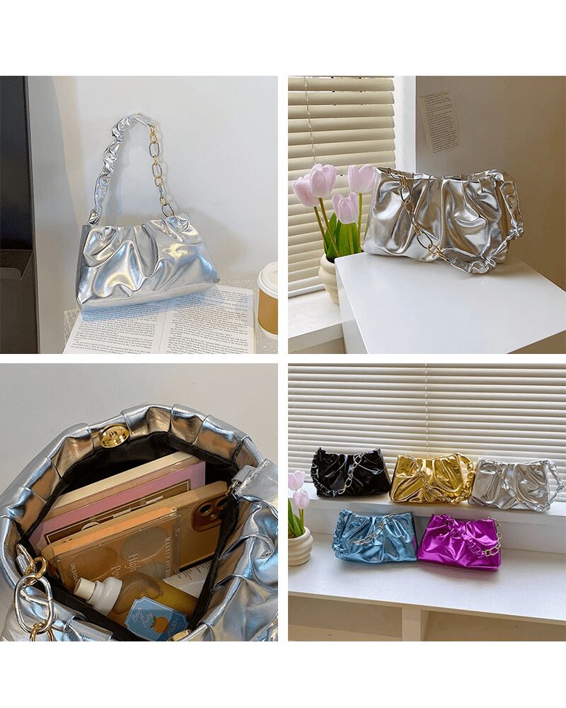 Sac à main d'épaule plissé Siham - Collection diversifiée de sacs à main en différentes couleurs vives et élégantes.