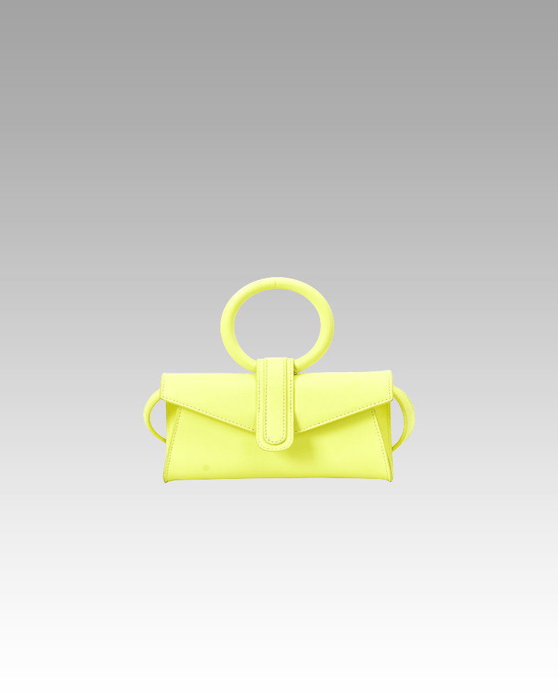 Jasmine sac à main similicuir jaune Fluo - Accessoire de mode Izamel pour femmes - Boutique en ligne.