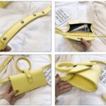 Jasmine sac à main similicuir jaune - Polyvalence à travers divers angles - Accessoire de mode Izamel.