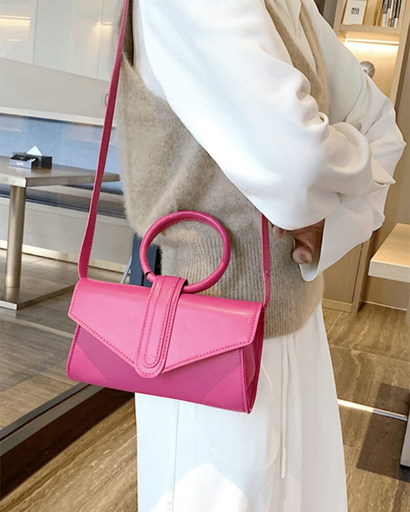 Jasmine sac à main similicuir rouge foncé - Accessoire chic pour femmes portant à l'épaule.