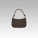 Sac à main noir Alison avec strass - Femme le portant - Boutique Izamel.