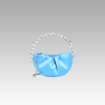 Sac à main similicuir bleu avec poignée strass - Découvrez l'élégance exclusive chez Izamel.