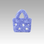 Sac à main Elisa en peluche bleu avec strass - Accessoire de mode chic pour femmes, disponible chez Izamel Boutique.