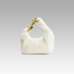 Sac à main Julie en fausse fourrure blanc - Accessoire de mode élégant disponible chez Izamel Boutique pour les femmes en quête d'élégance.