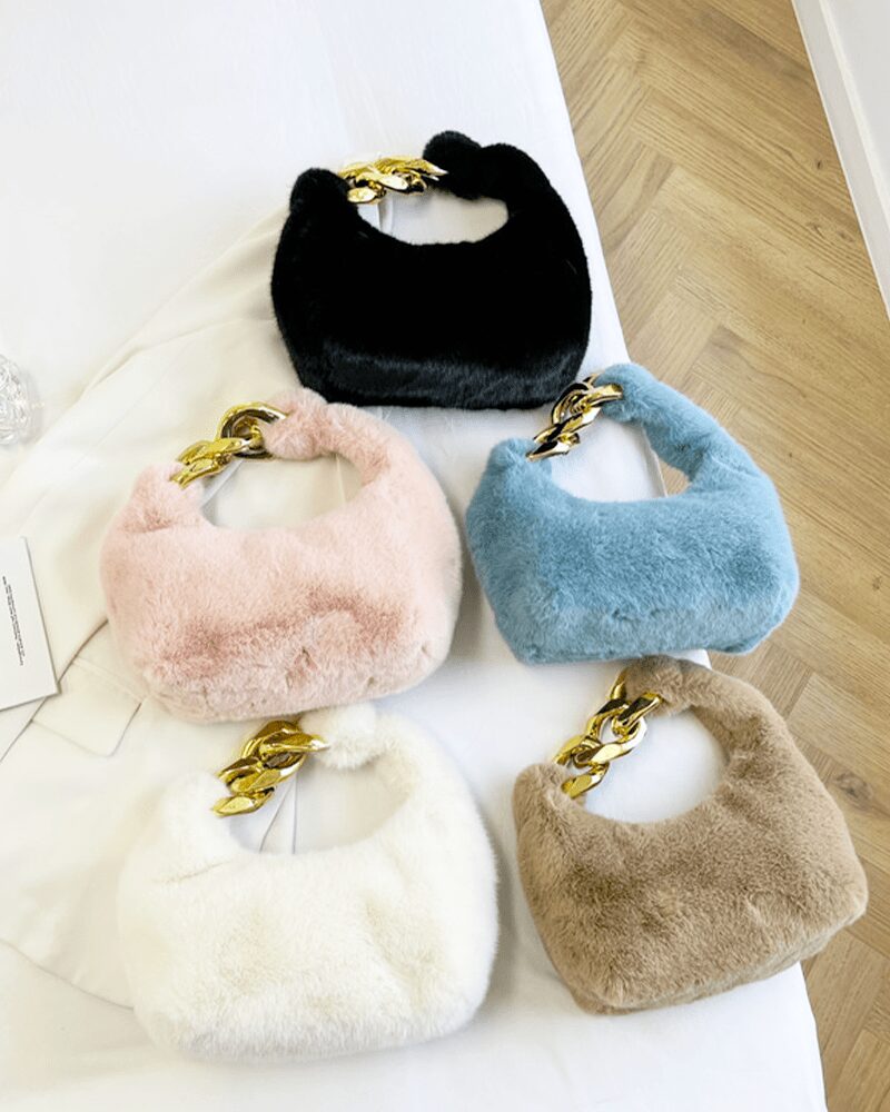 Sac à main Julie en fausse fourrure - Diversité de couleurs pour un accessoire de mode élégant et pratique.