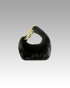 Julie-sac-à-main-noir-fausse-fourrure-femme-boutique-izamel Sac à main Julie en fausse fourrure noir - Accessoire de mode élégant disponible chez Izamel Boutique pour les femmes soucieuses de leur style.
