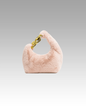 Sac à main Julie en fausse fourrure rose - Accessoire de mode tendance disponible chez Izamel Boutique pour les femmes en quête d'originalité.