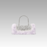 Kylie sac à main strass plume lila femme boutique Izamel.