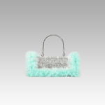 Kylie sac à main strass plume vert femme boutique Izamel.