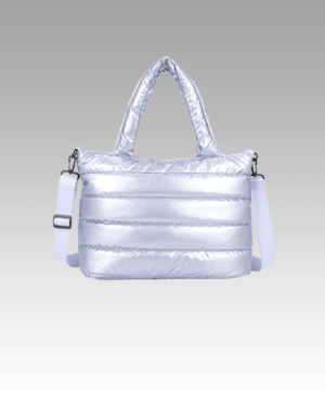 Sac à main matelassé Lara bleu, disponible dans la boutique Izamel pour femmes.