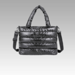 Sac à main matelassé noir Lara, disponible dans la boutique Izamel pour femmes.