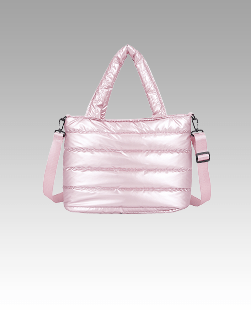 Sac à main matelassé rose Lara, un accessoire chic pour les femmes.