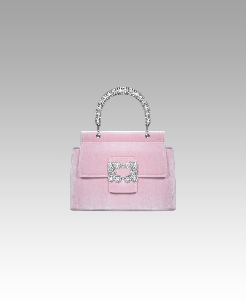 Sac à main rose Lindsey en velours pour femmes, proposé par Izamel.
