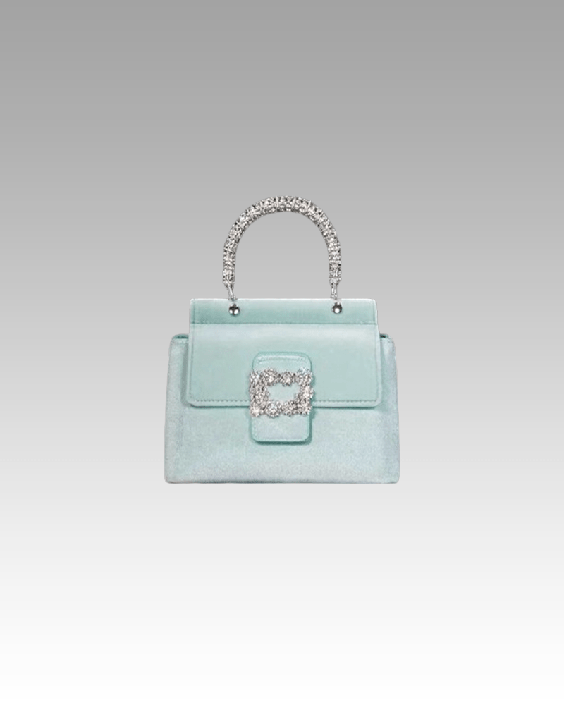Sac à main vert Lindsey en velours pour femmes, proposé par Izamel.