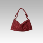 Sac à main rouge orné de strass, porté à l'épaule, pour femme, disponible chez Izamel.