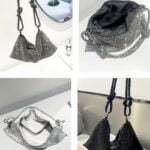 Sac à main porté à l'épaule avec multiples strass, pour femme, disponible chez Izamel.