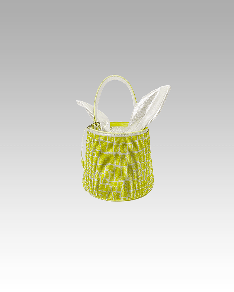 Priscilla sac à main bicolore jaune blanc motif crocodile strass femmes boutique Izamel