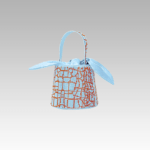 Sac à main bicolore Priscilla - bleu et rouge - motif crocodile et strass pour femmes.