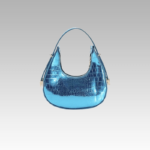 Sac à main Sara bleu clair vernis motif crocodile femme boutique Izamel.